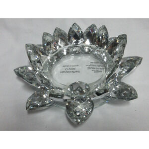 Handcrafted Crystal Lotus Flower Votive Holder Lotus Petals Candle Holder